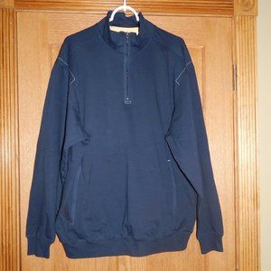 Men's Size XL CUTTER & BUCK Navy Blue 1/4 Zip Pullover Shirt Jacket With Pockets